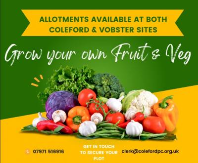 Poster advertising coleford allotments